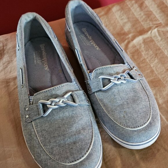 Blue Canvas Boat Shoes - Picture 1 of 4